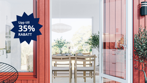 Upp till 35% rabatt på fönster och dörrar